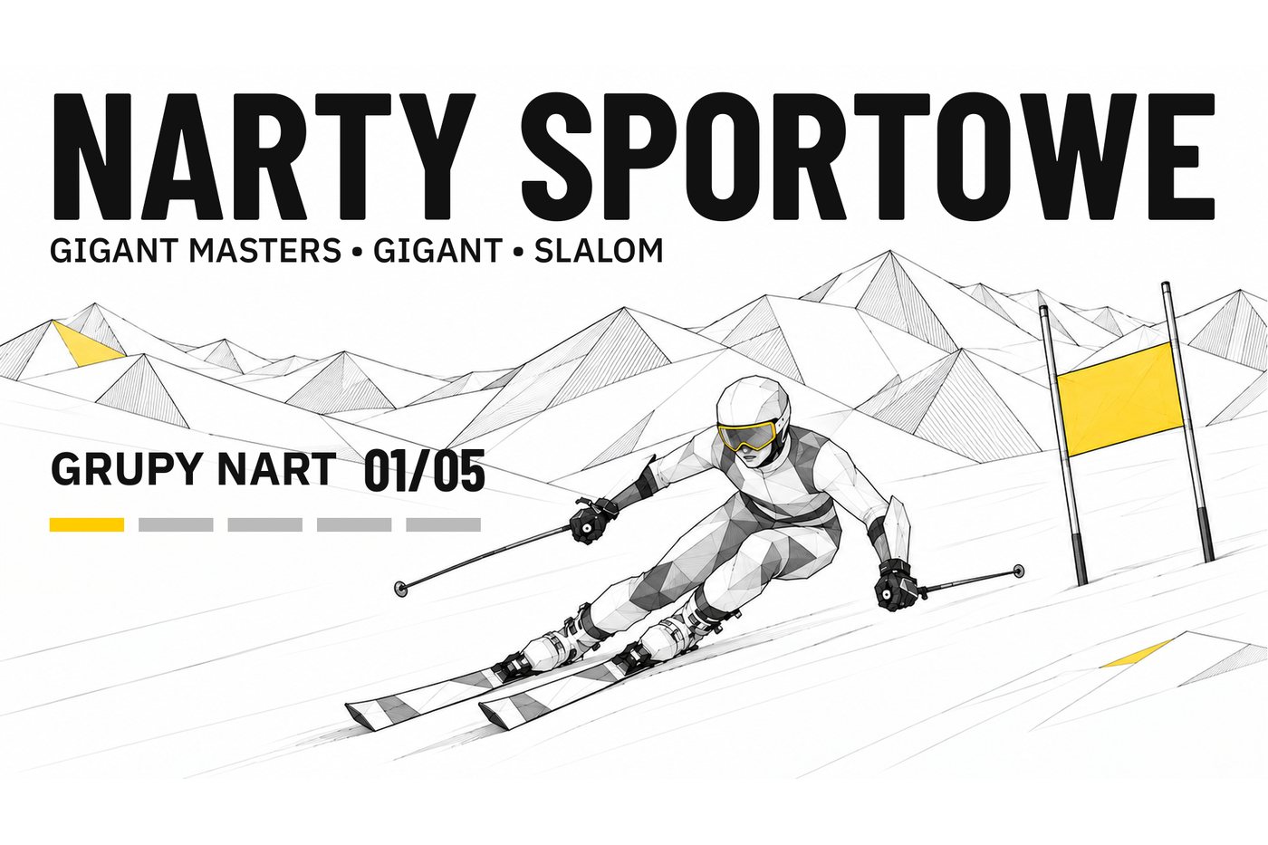 Narty sportowe – gigant masters, gigant i slalom. Grupy nart 01/05.