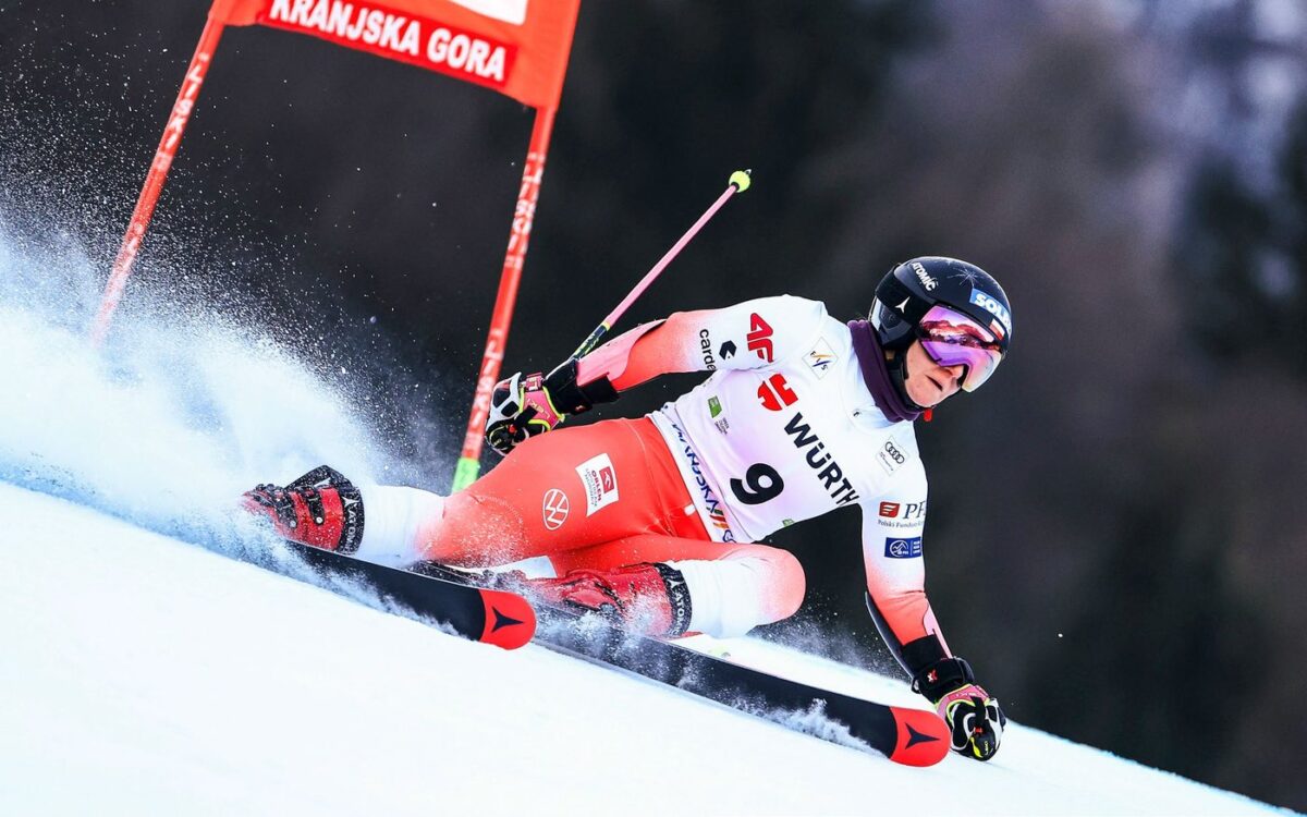 Maryna Gąsienica Daniel podczas giganta w Kranjskiej Gorze